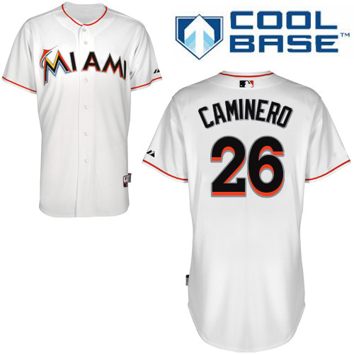 Arquimedes Caminero #26 MLB Jersey-Miami Marlins Men's Authentic Home White Cool Base Baseball Jersey